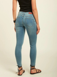 Toxik medium hoge taille bleached blue denim push up L21165-10