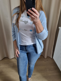 lichte cardigan lichtblauw