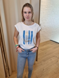 T-shirt blauwe print