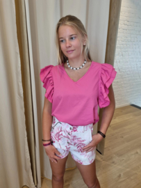 shortje met fuchsia print