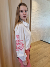 hemdje met broderie licht koraalroze