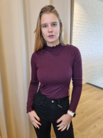 JDYFRANSISKA L/S HI-NCK TOP JR NOOS longsleeve aubergine