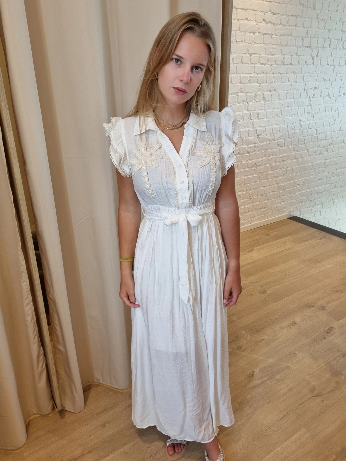 bohemian jurk palm beige
