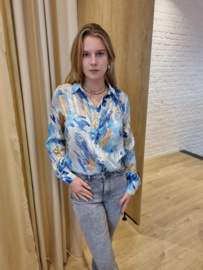 hemd met blauwe print