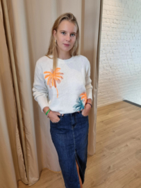 trui met palm ecru