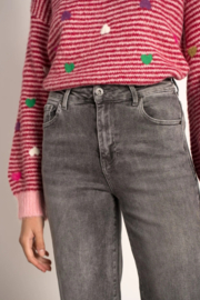 Sister wide jeans met hoge taille en super stretch gebleekt grijs