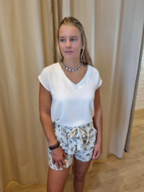 shortje met print wit