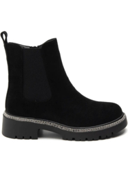 enkelboot met strass zwart