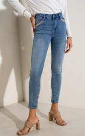 Onado slim jeans met detail washed blue H2594