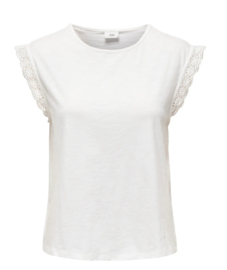 JDYSALVA LIFE S/L CROCHET TOP JRS NOOS wit