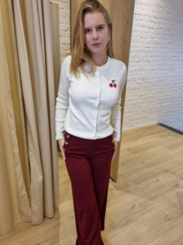 cardigan met kersje ecru