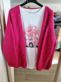 T-shirt auto plus size roze / blauw / koraal / oranje / zwart