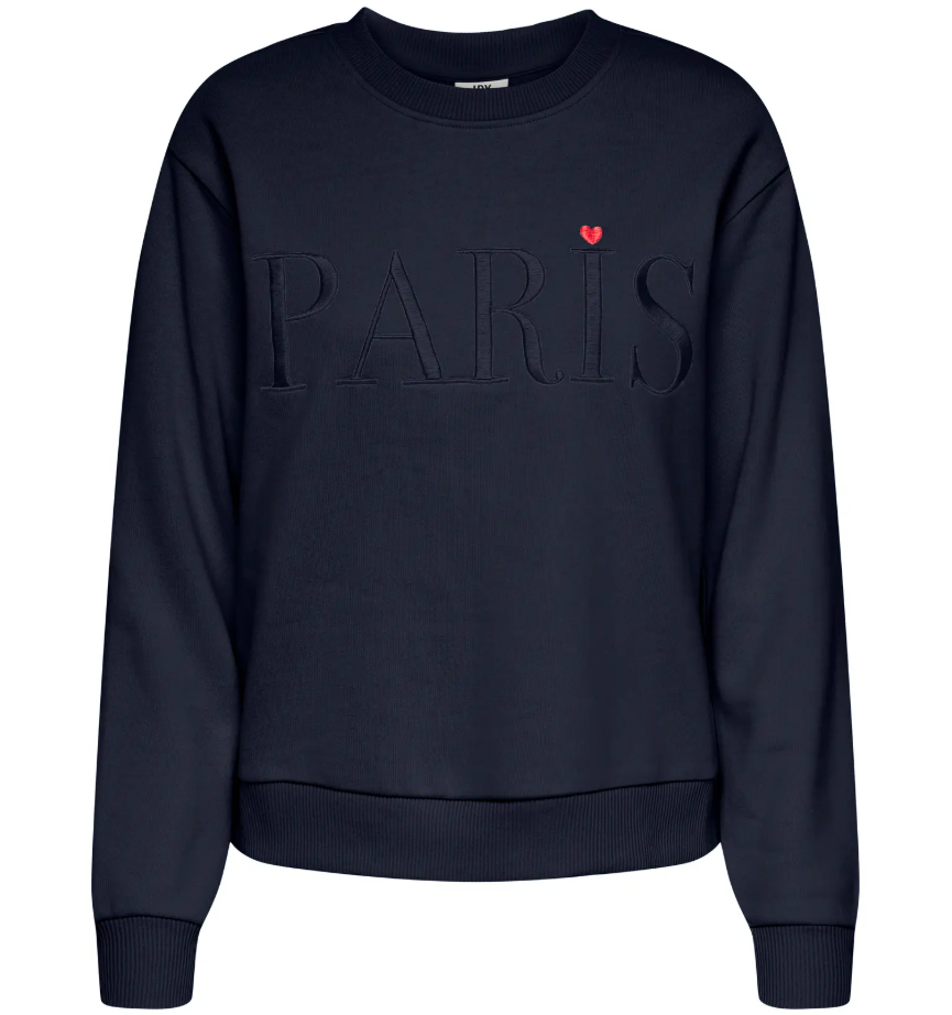 sweater Paris heart navy blauw