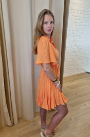 jurk met frulletjes oranje