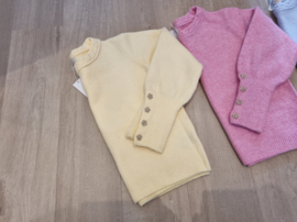 pastel trui met bloemenknopjes licht framboosroze
