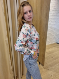 blouse bloemenprint roze