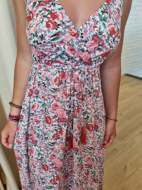 jurk roze print flosjes