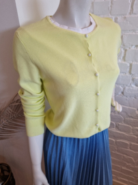 cardigan met fijne knoopjes ecru / geel / snoeproze / lichtblauw