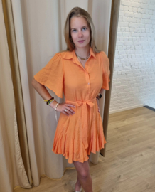 jurk met frulletjes oranje