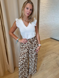 romantische witte katoenen top met klein perfo detail