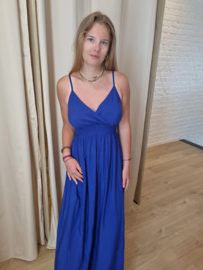 viscose jurk kobalblauwe print