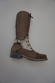 Meisjes laarzen | 2 | deschoenenoutlet.nl Livingstone, nubuck leren laars, veterlaars, losse leren
