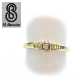 14krt bicolor gouden ring met ZIRCONIA