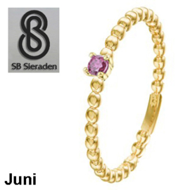 14 krt gouden Geboorte steen ring. HANDGEMAAKT