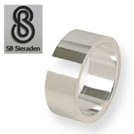 Gladde zilveren ring 10mm