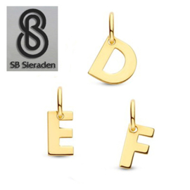 Gouden letter bedel 6mm - Hanger