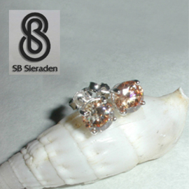 Oorknopjes Champagne zirconia's