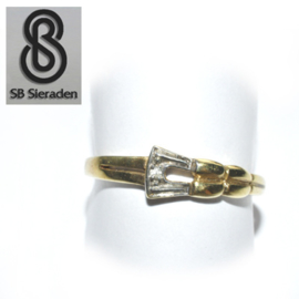 14krt  geel gouden ring met DIAMANT