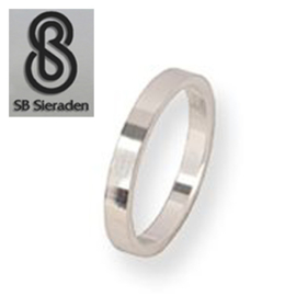 Gladde zilveren ring 3mm