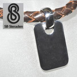 Stoere grote graveerplaat - hanger