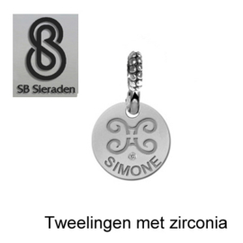 SCHUIFBEDEL-Sterrenbeeld met zirconia - ECHT Zilver 925