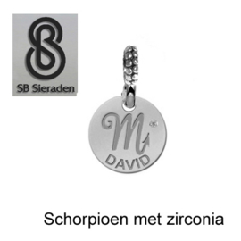 SCHUIFBEDEL-Sterrenbeeld met zirconia - ECHT Zilver 925