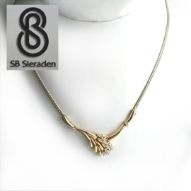 14krt gouden Ketting met ca 1,00crt briljant