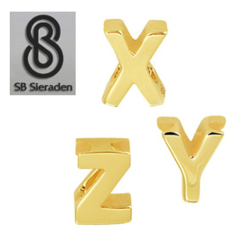 Gouden letter bedel - Hanger - schuifbedel