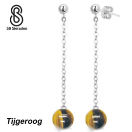 Oorhangers met stekers.  Handgemaakt - ECHT ZILVER - TIJGEROOG