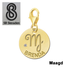 Karabijnslot - BEDEL-Sterrenbeeld- 14 krt goud met luxe Zirconia