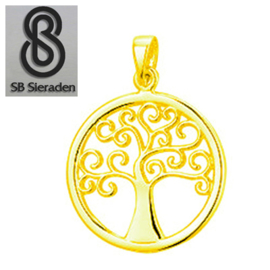 14krt gouden TREE of LIFE hanger 20mm