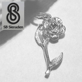 Zilveren ROOS als bedel of Charm