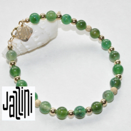 Goldfilled   Armband  - met JADE