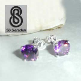Oorknopjes LILA zirconia's
