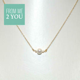 Ketting met ZOETWATER PARELTJES - From Me To You - Goldfilled-14k