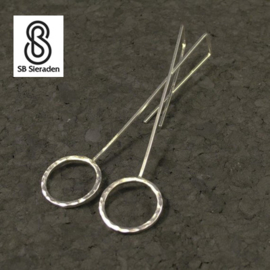 CIRCLE oorbellen Handgemaakt - ECHT ZILVER