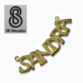 14krt gouden Naamhanger - gladde letters