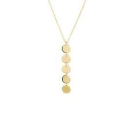 Ketting met 5 glimmende ronde plaatjes - From Me To You - Goldfilled-14k