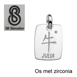 Chinees sterrenbeeld met zirconia - handgemaakt van Echt zilver.