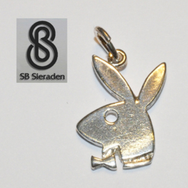 Zilveren PLAYBOY BUNNY als bedel of Charm